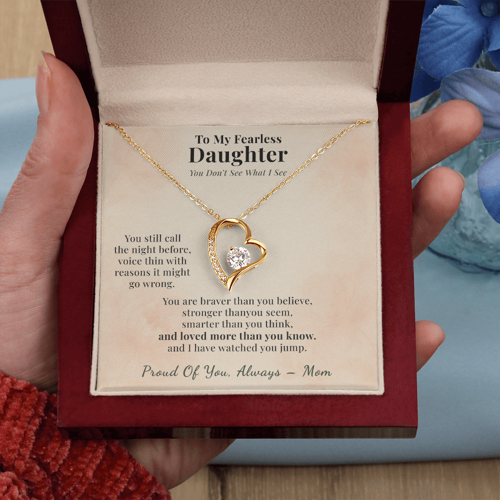 Adult Daughter Necklace Encouragement Gift From Mom | Message Card | Heart Pendant Keepsake