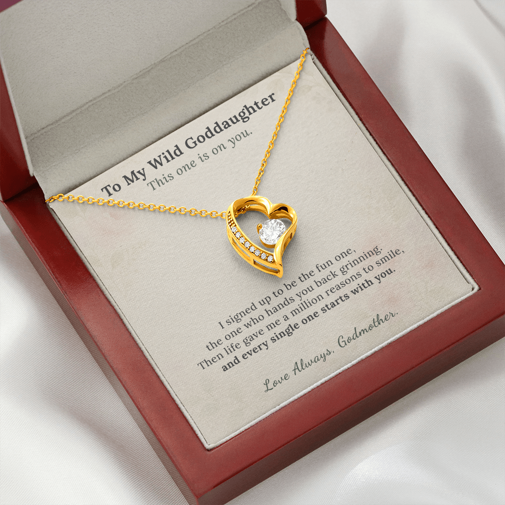 Goddaughter Necklace Birthday Gift From Godmother | Message Card | Heart Pendant