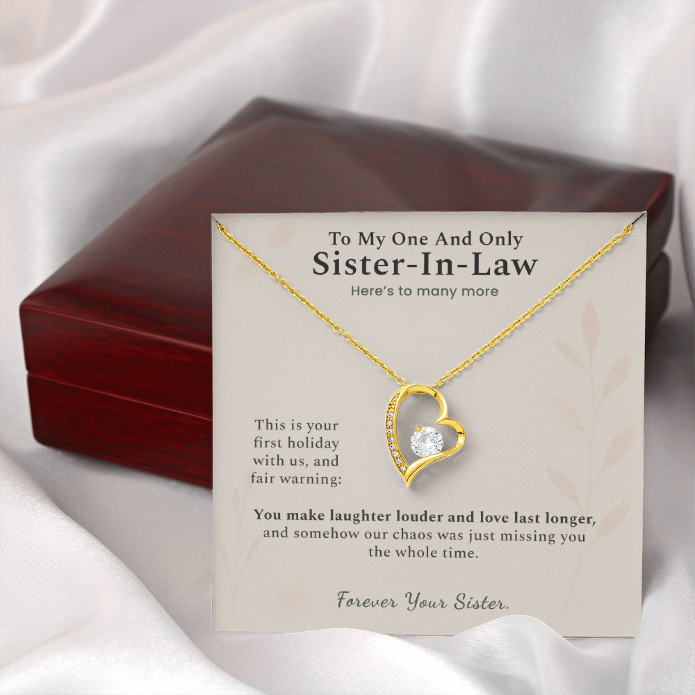 Sister In Law Necklace Wedding Gift From His Sister | Message Card | Heart Pendant Keepsake