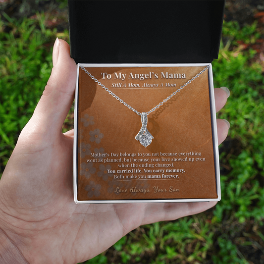 Angel Mama Necklace Meaningful Gift From Son | Message Card | Elegant Pendant Memorial
