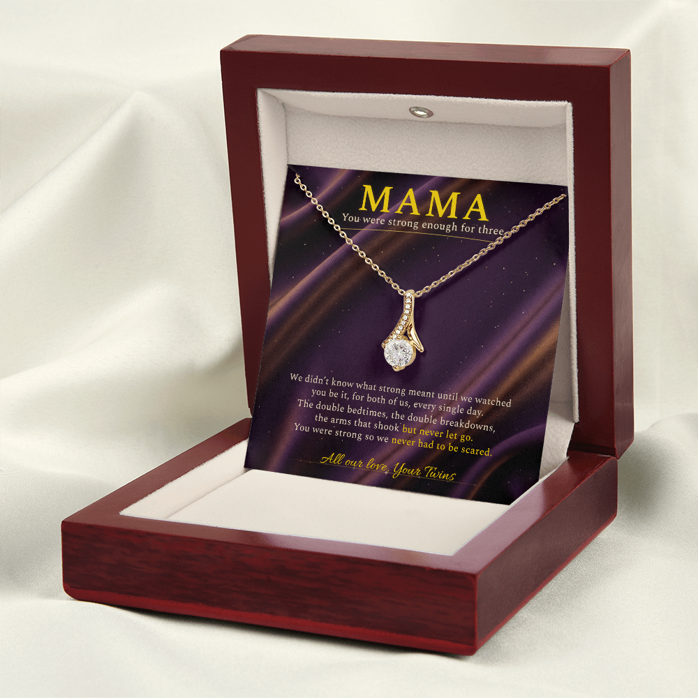 Expecting Twin Mom Necklace Gift | Message Card | Elegant Pendant Appreciation