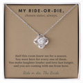 Matron Of Honor Necklace Wedding Keepsake Gift | Message Card | Knot Pendant From Bride