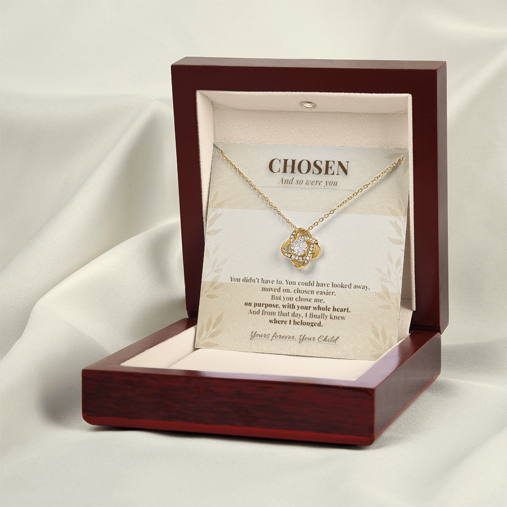 Chosen Love Necklace | Foster Mom & Adoptive Mom Gift | "You Chose Me" Message Card