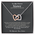 Sister Cancer Survivor Necklace Support Gift From Sister | Message Card | Two Hearts Pendant