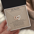 Best Friend Flight Attendant Necklace Appreciation Gift | Message Card | Two Hearts Long Distance