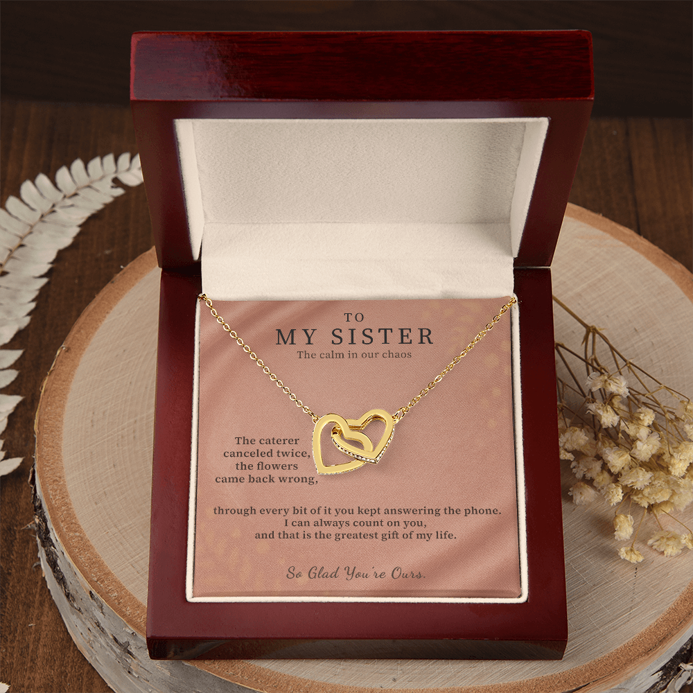 Wife Of My Brother Necklace Bridal Welcome Gift | Message Card | Two Hearts Pendant