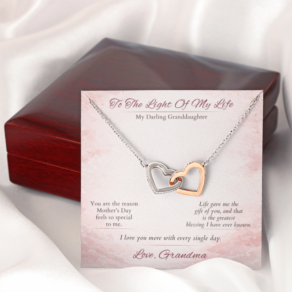 Granddaughter Necklace Sweet 16 Gift From Grandma | Prom | Message Card | Two Hearts