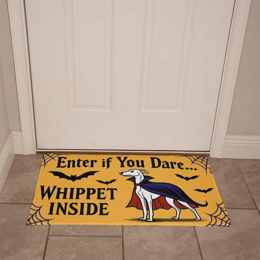 Enter if You Dare – Whippet Inside Welcome Mat | Funny Dog Lover Gift