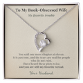 Book Lover Wife Necklace Romantic Gift From Husband | Message Card | Heart Pendant Keepsake