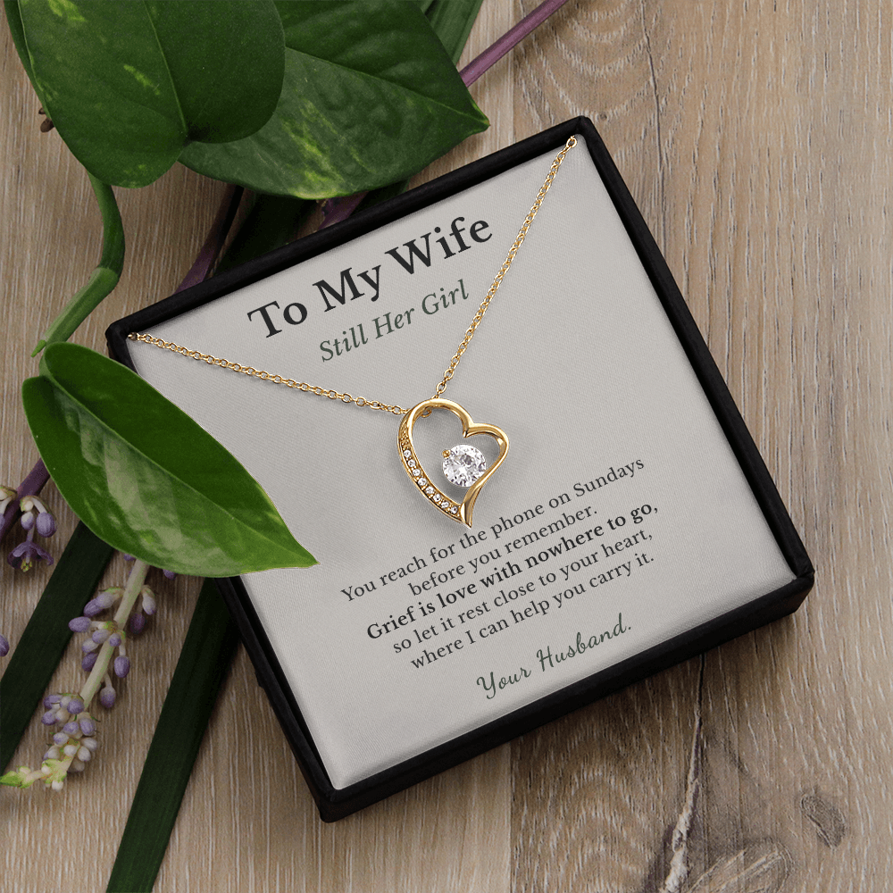 Motherless Daughter Necklace Sympathy Gift From Husband | Message Card | Heart Pendant Keepsake