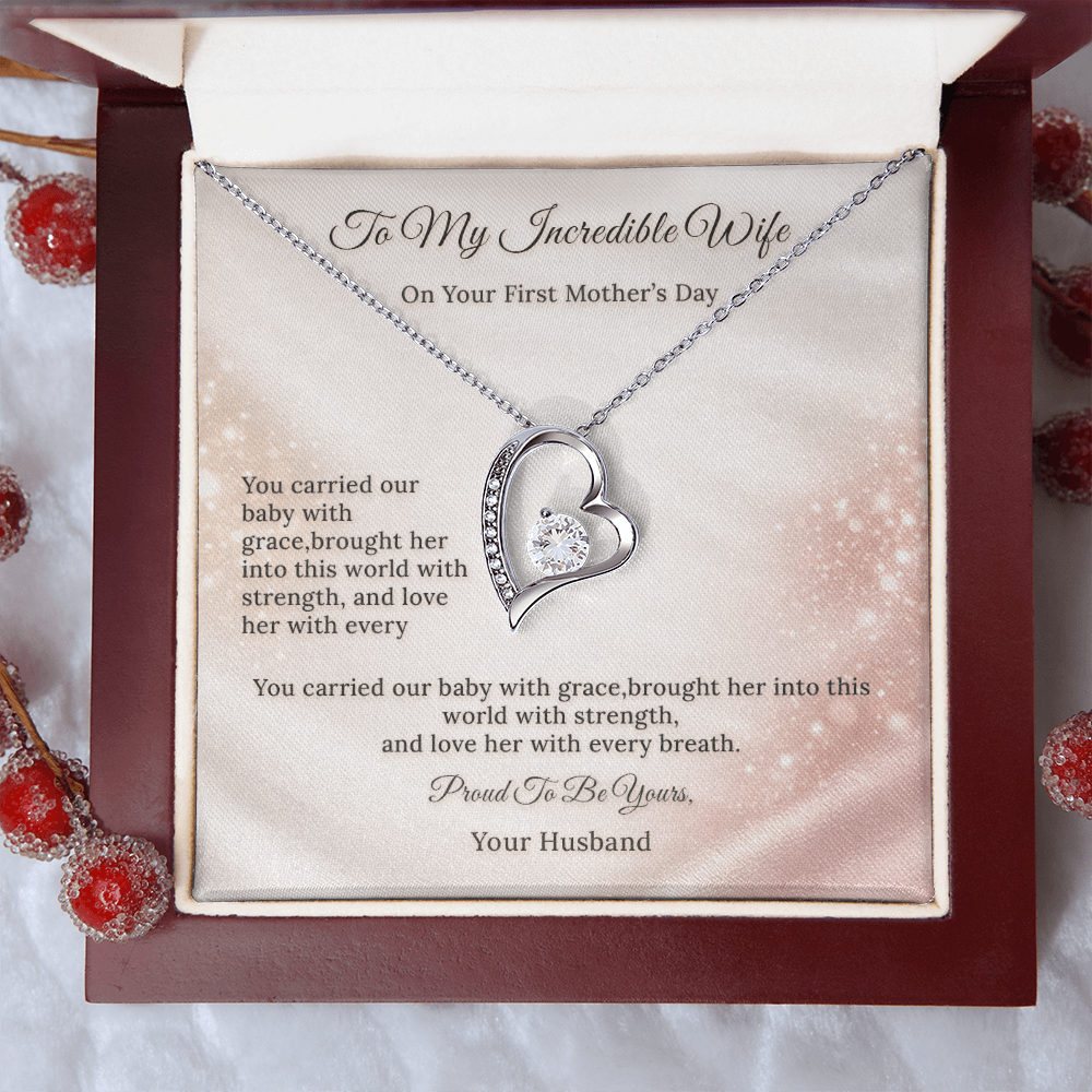 Forever Love Necklace for Wife First Mothers Day Gift | Message Card | Romantic