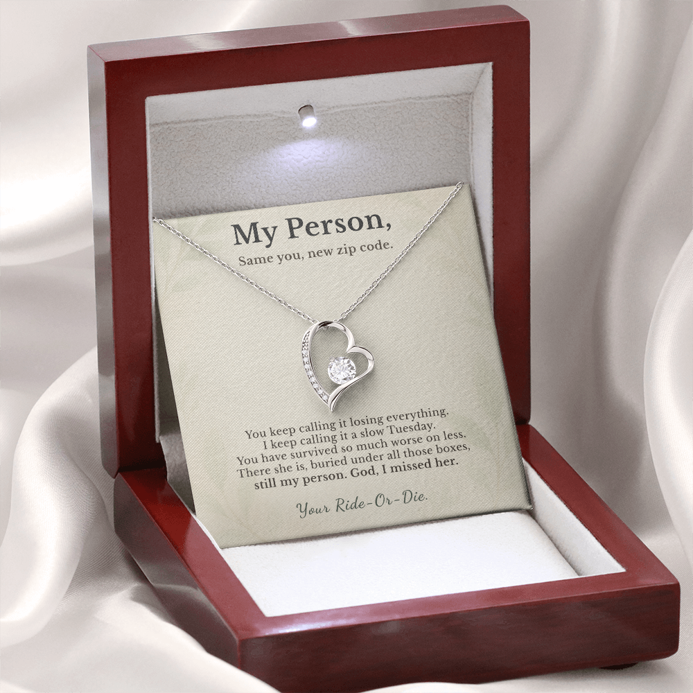 Best Friend Necklace Fresh Start Gift Encouragement | Message Card | Heart Pendant