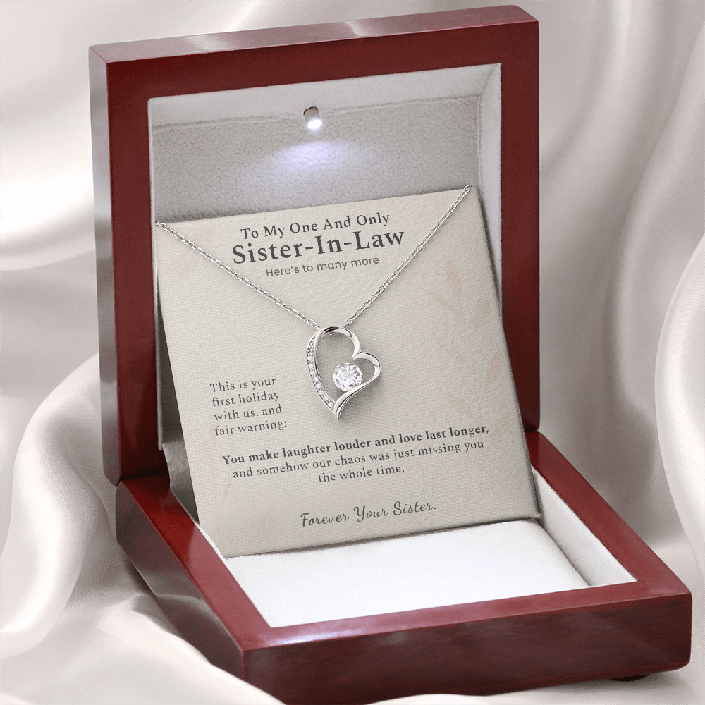 Sister In Law Necklace Wedding Gift From His Sister | Message Card | Heart Pendant Keepsake
