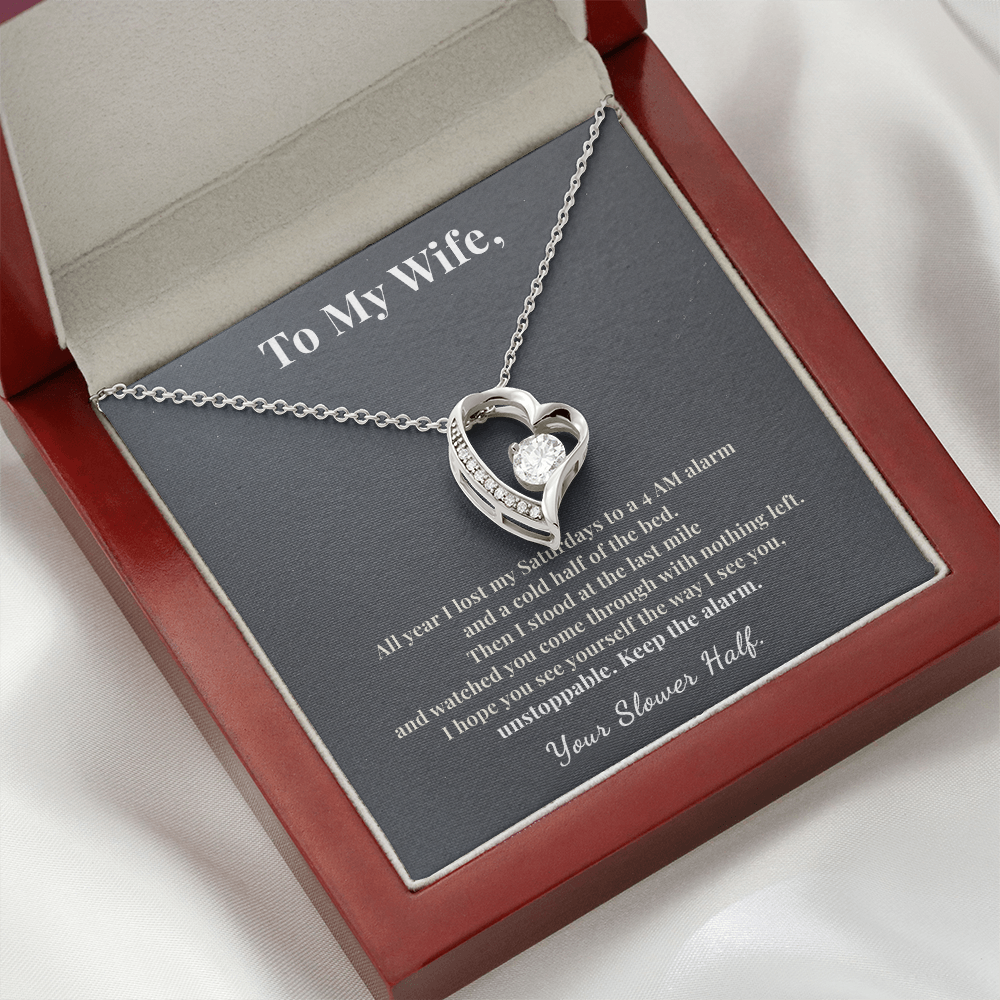 Runner Wife Necklace Marathon Finisher Gift From Husband | Message Card | Heart Pendant Keepsake