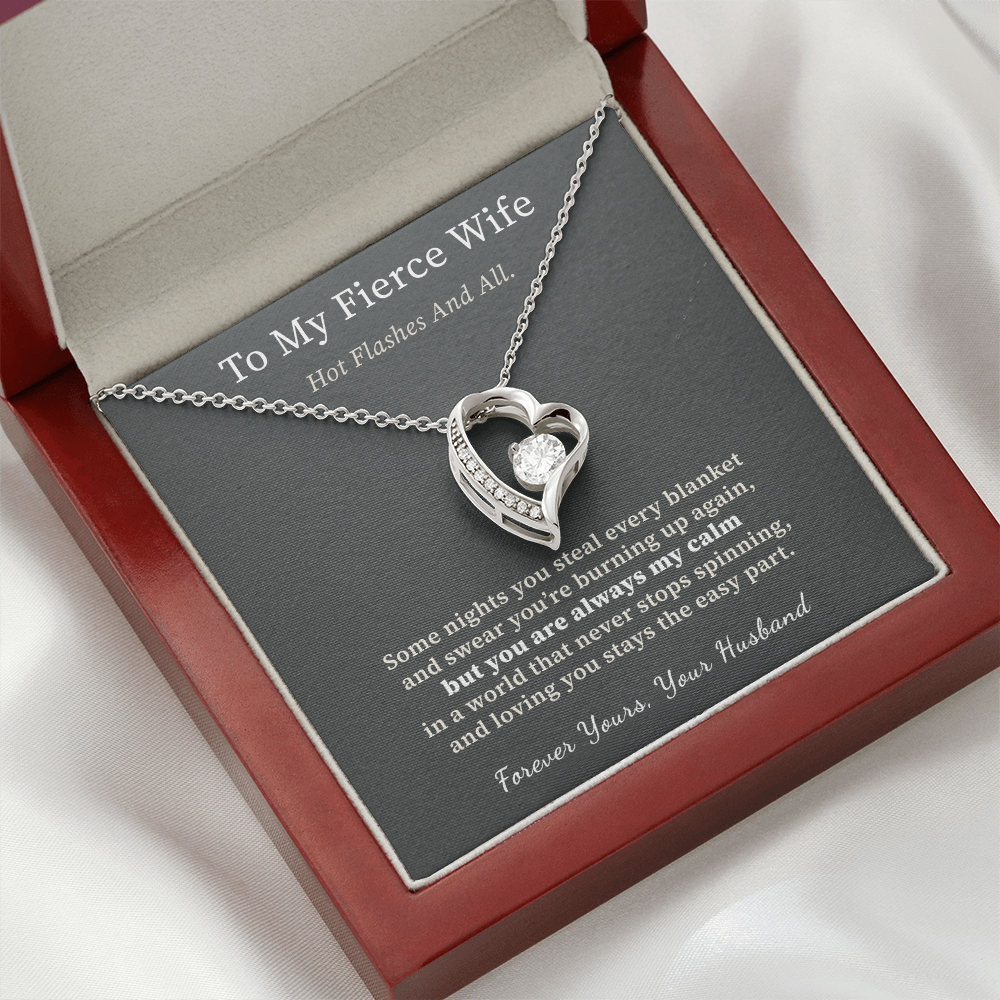 Wife Menopause Necklace Birthday Gift From Husband | Message Card | Heart Pendant Hot Flash Humor
