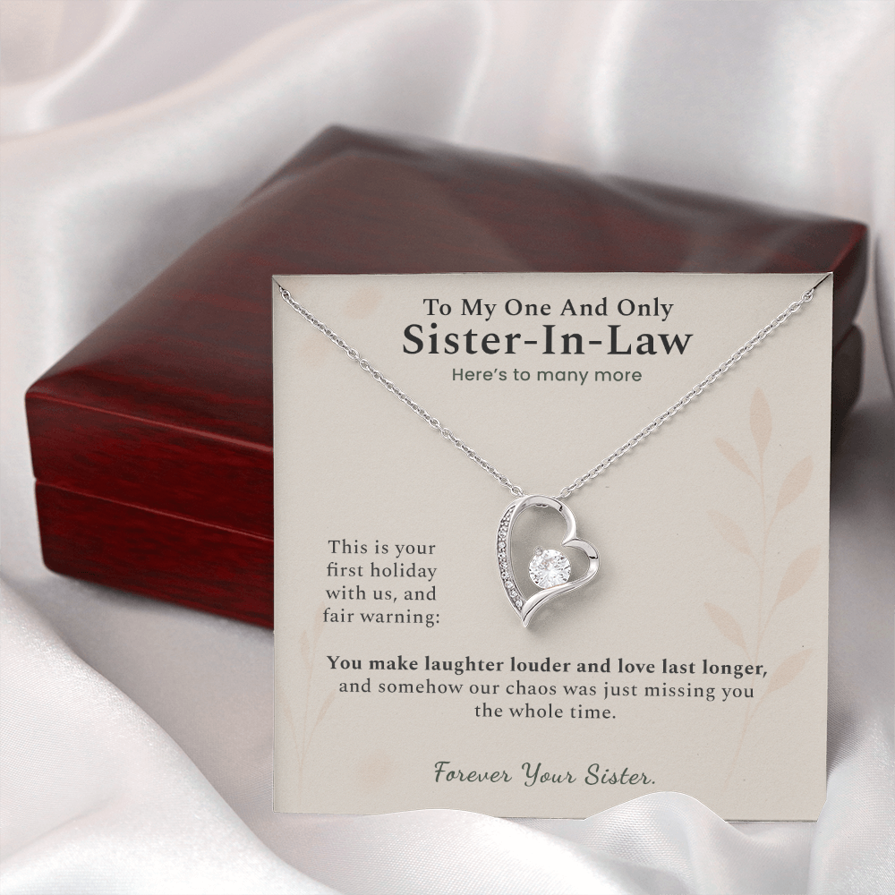 Sister In Law Necklace Wedding Gift From His Sister | Message Card | Heart Pendant Keepsake