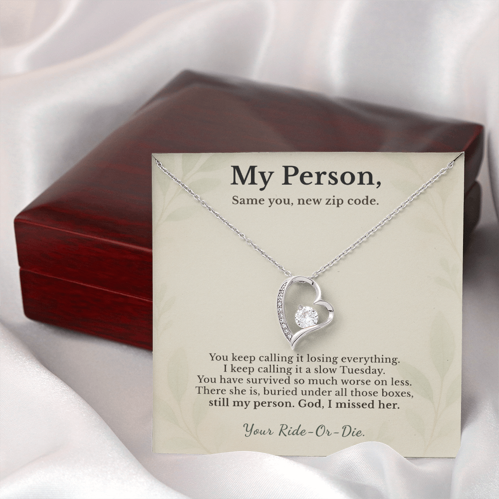 Best Friend Necklace Fresh Start Gift Encouragement | Message Card | Heart Pendant