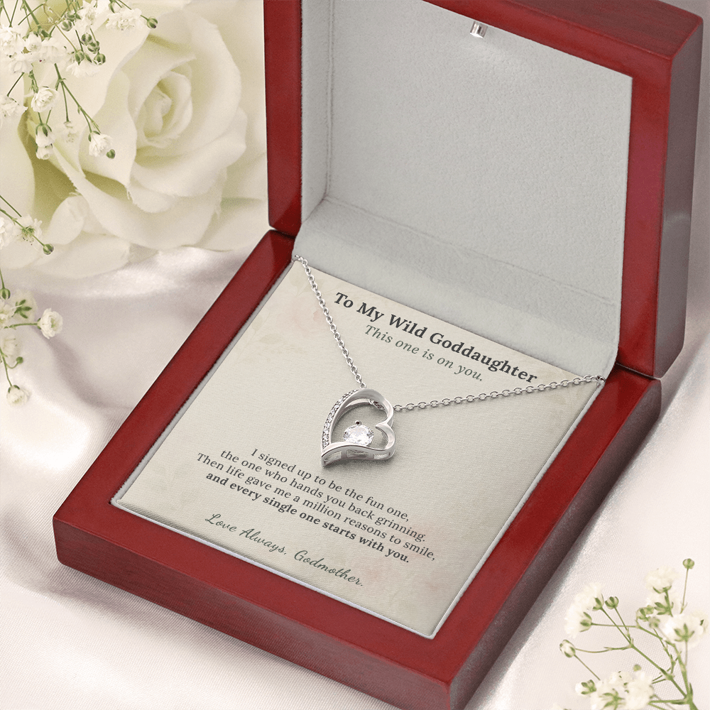 Goddaughter Necklace Birthday Gift From Godmother | Message Card | Heart Pendant