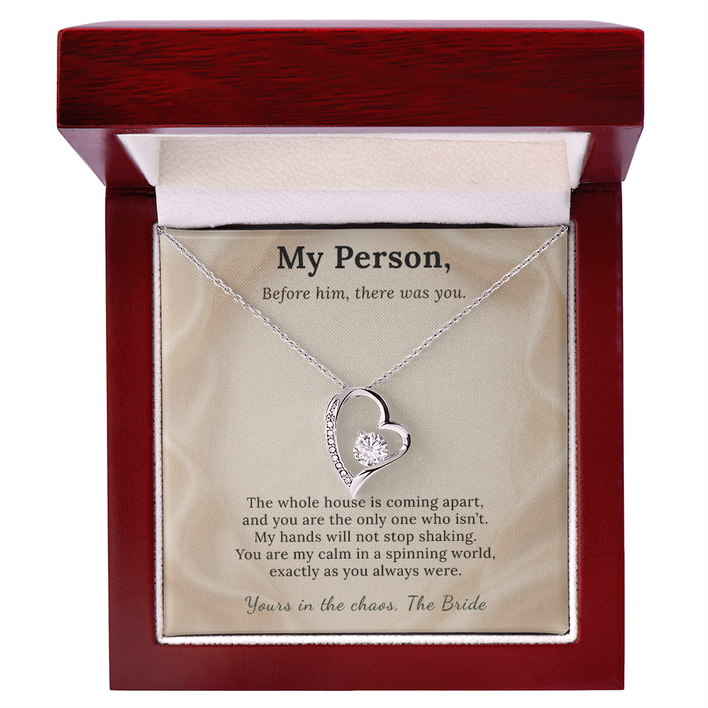 Best Friend Necklace Wedding Day Gift From Bride | Message Card | Heart Pendant Keepsake