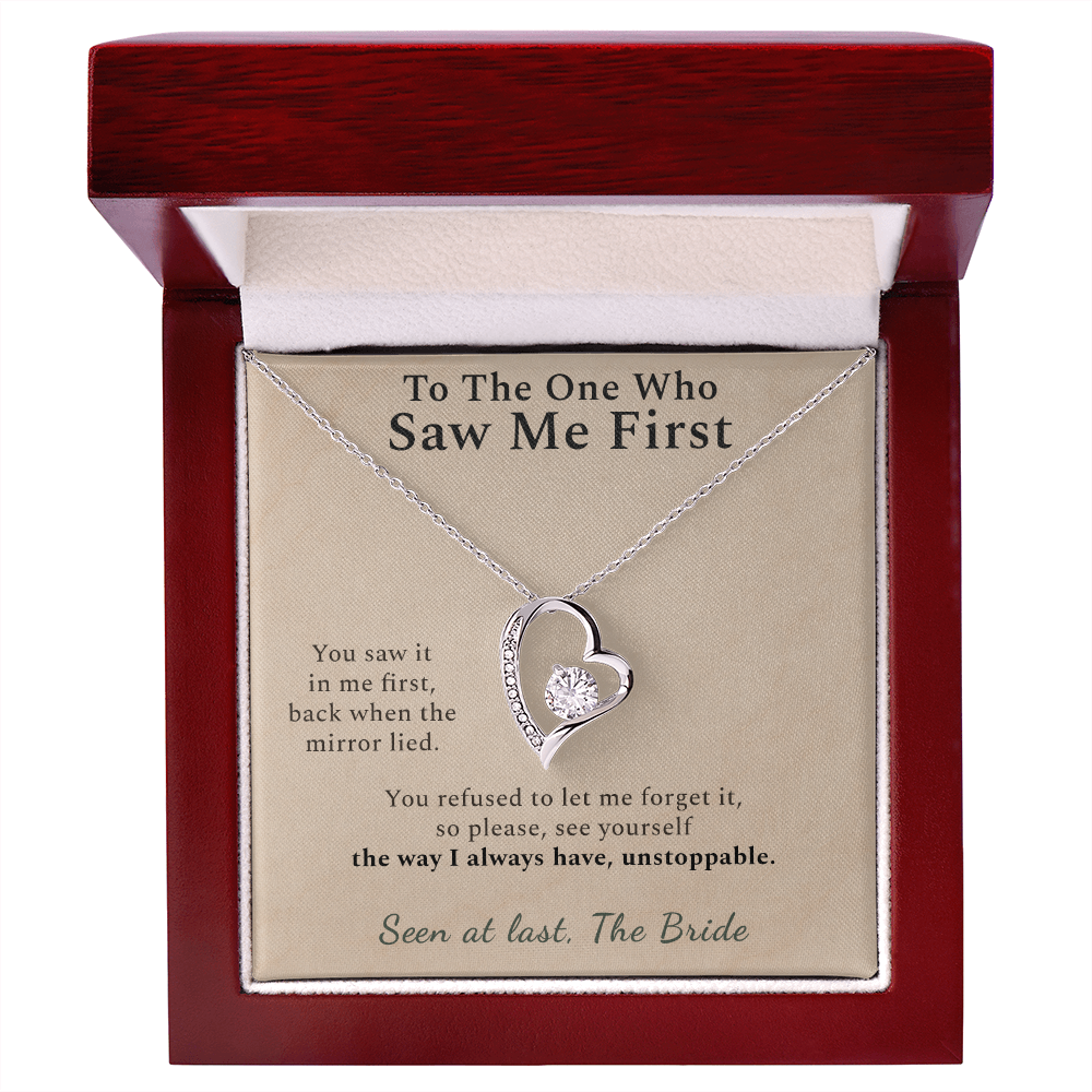 Bridesmaid Necklace Appreciation Gift From Bride | Message Card | Heart Pendant Keepsake