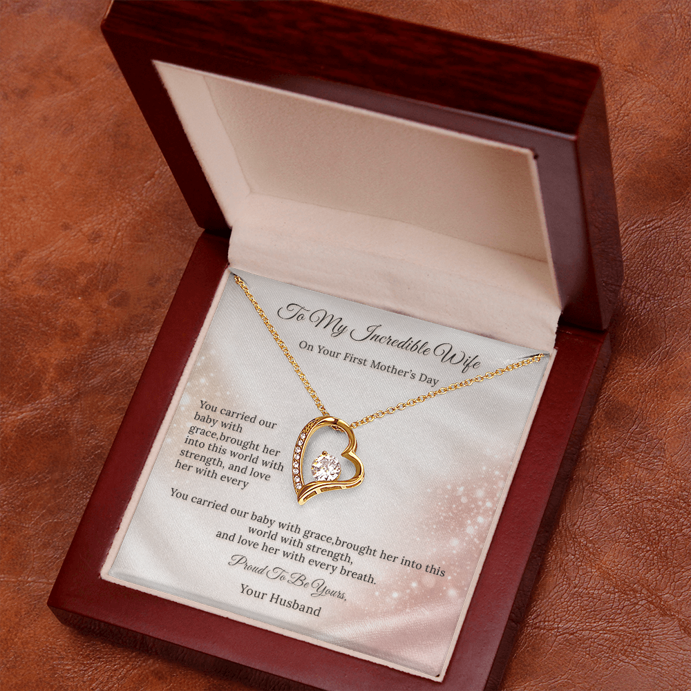 Forever Love Necklace for Wife First Mothers Day Gift | Message Card | Romantic