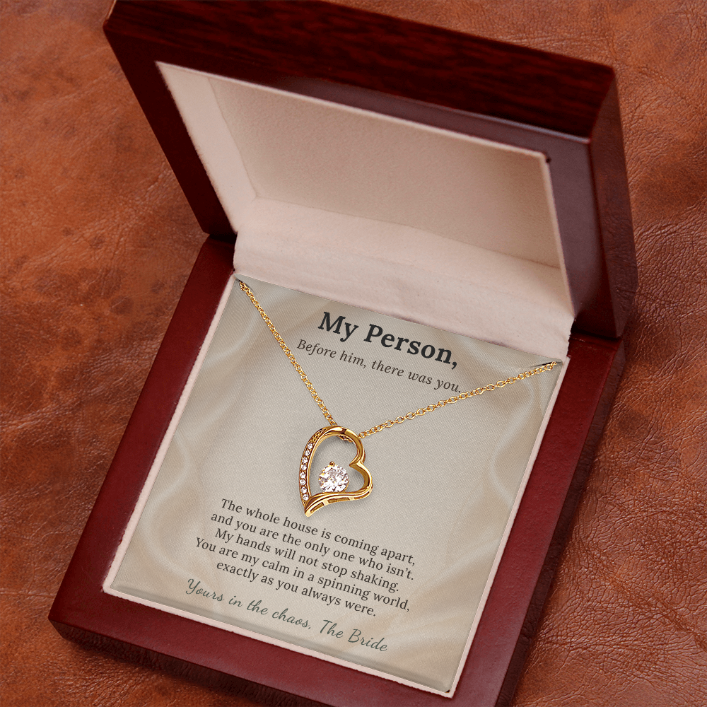 Best Friend Necklace Wedding Day Gift From Bride | Message Card | Heart Pendant Keepsake