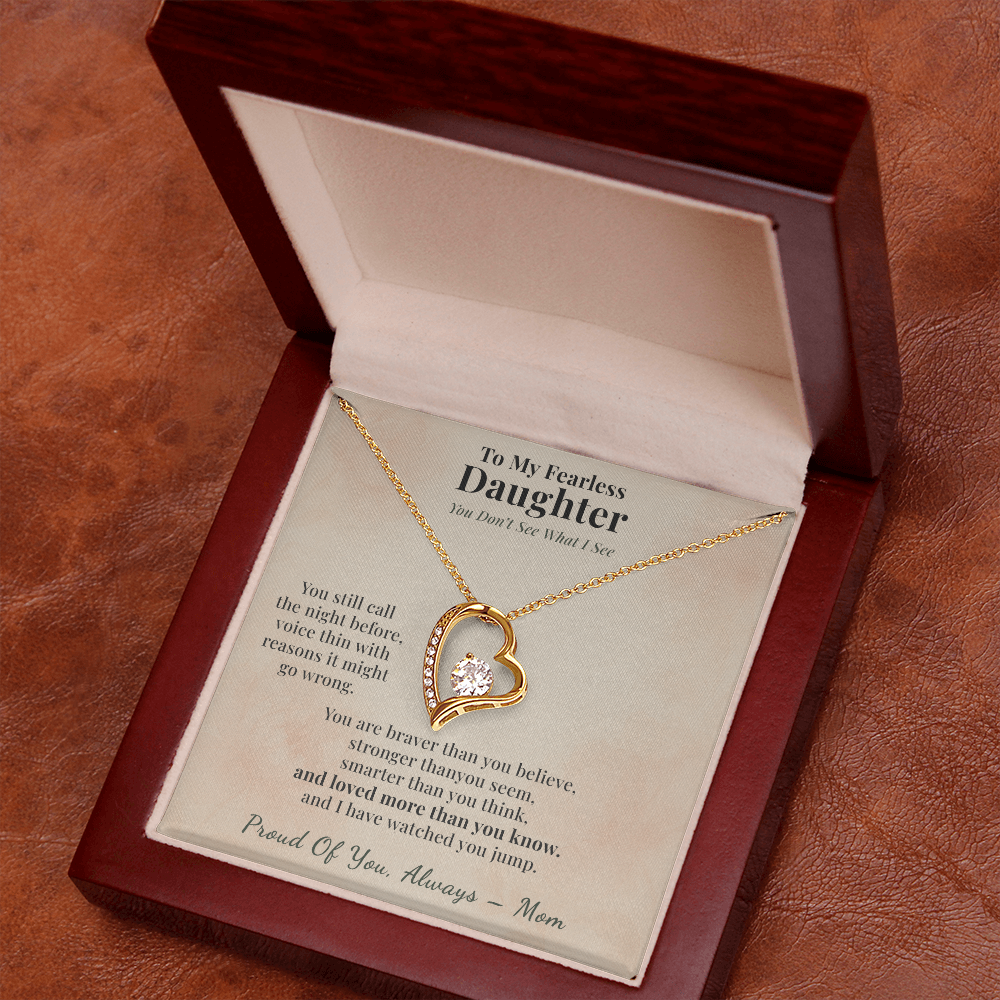 Adult Daughter Necklace Encouragement Gift From Mom | Message Card | Heart Pendant Keepsake