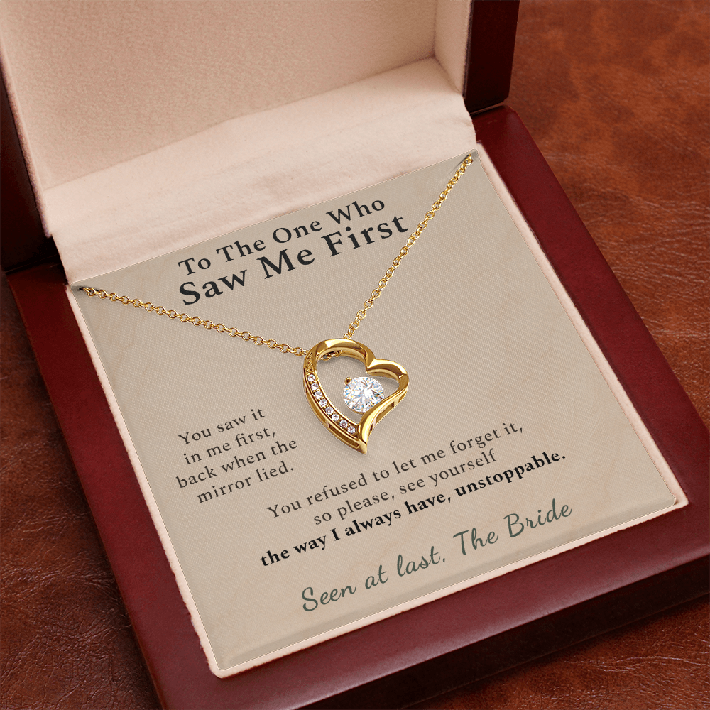Bridesmaid Necklace Appreciation Gift From Bride | Message Card | Heart Pendant Keepsake