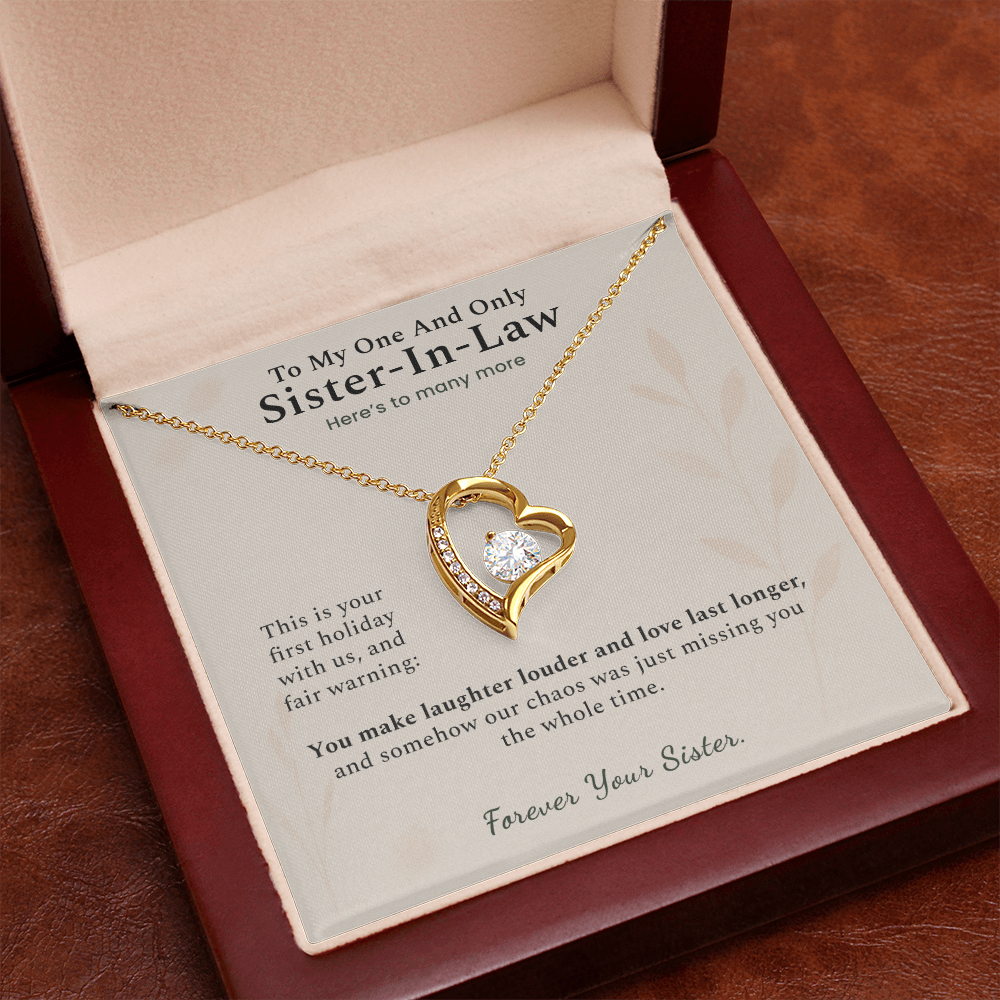 Sister In Law Necklace Wedding Gift From His Sister | Message Card | Heart Pendant Keepsake