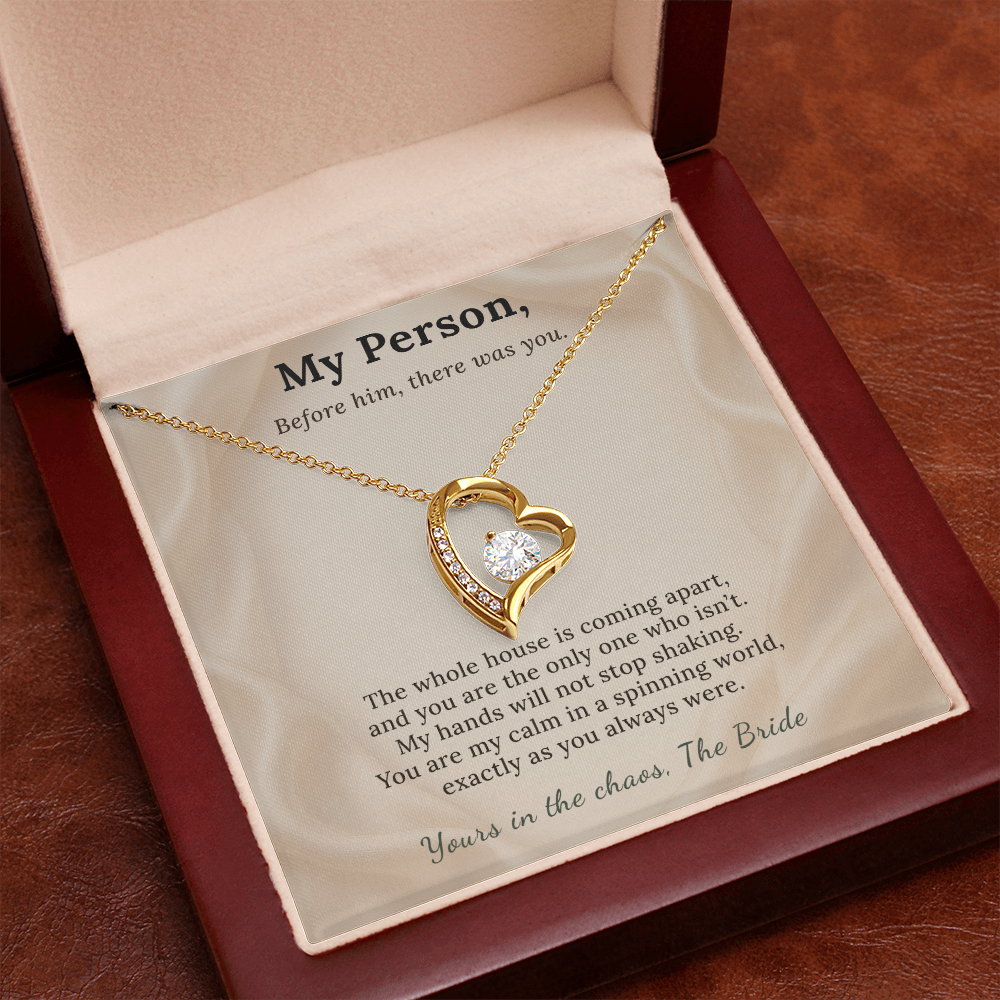 Best Friend Necklace Wedding Day Gift From Bride | Message Card | Heart Pendant Keepsake