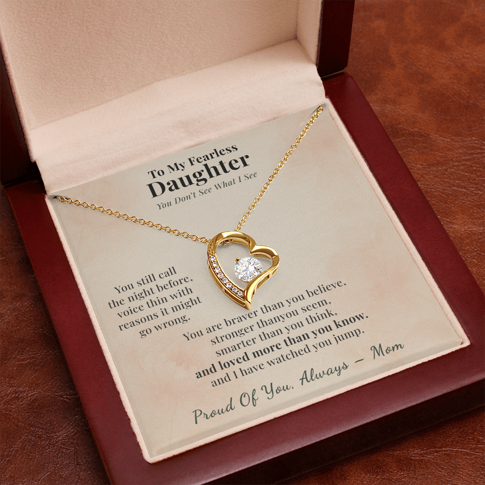 Adult Daughter Necklace Encouragement Gift From Mom | Message Card | Heart Pendant Keepsake