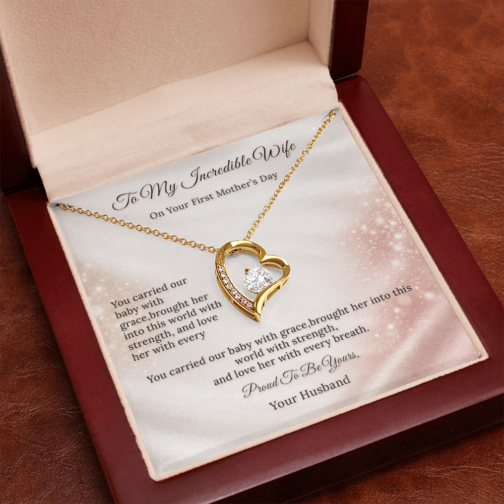Forever Love Necklace for Wife First Mothers Day Gift | Message Card | Romantic
