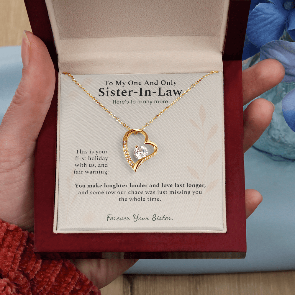 Sister In Law Necklace Wedding Gift From His Sister | Message Card | Heart Pendant Keepsake