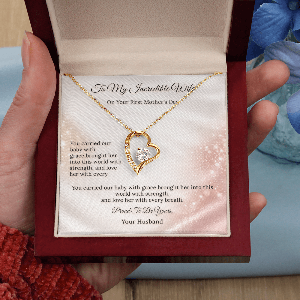Forever Love Necklace for Wife First Mothers Day Gift | Message Card | Romantic