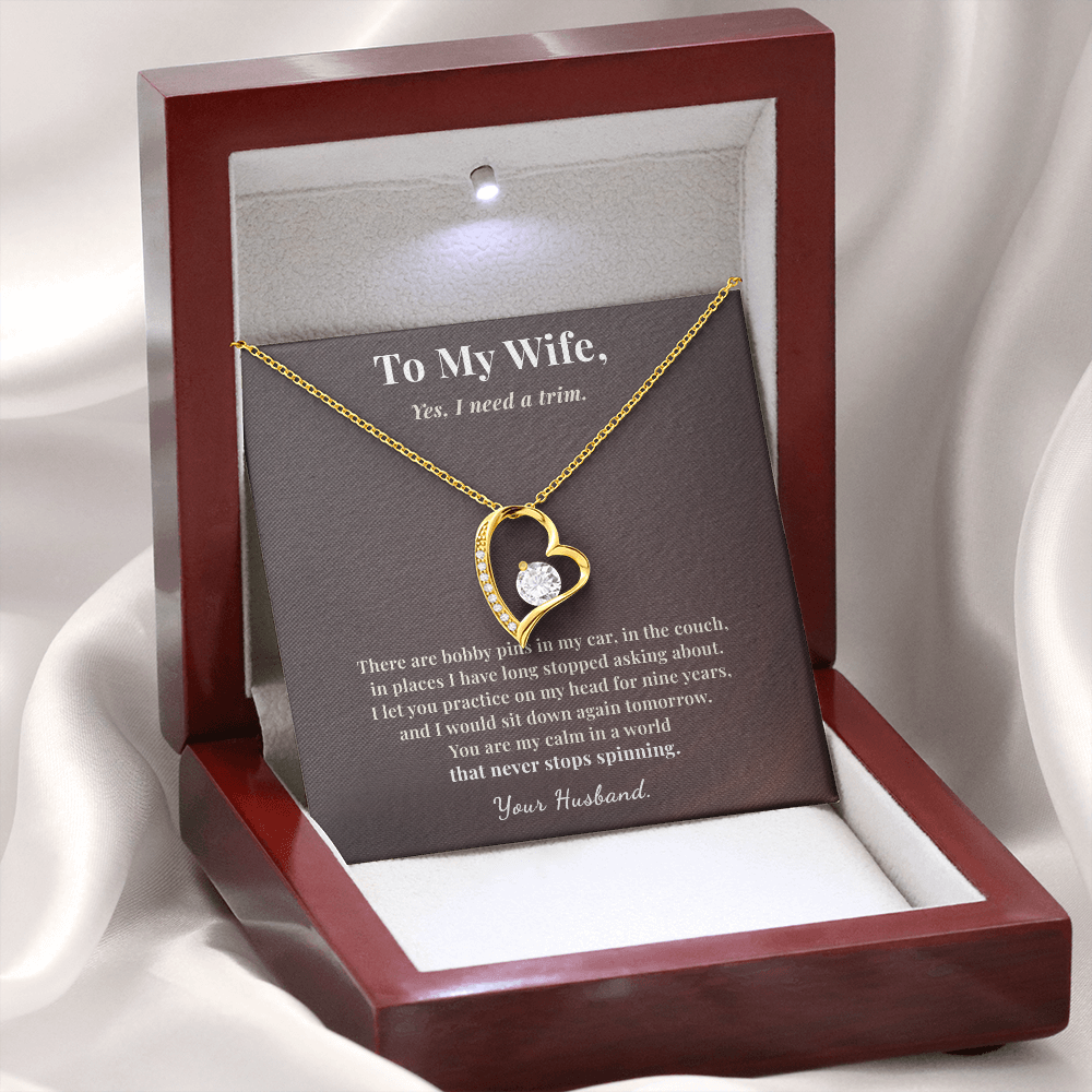 Hairstylist Wife Necklace Birthday Gift From Husband | Message Card | Heart Pendant Keepsake