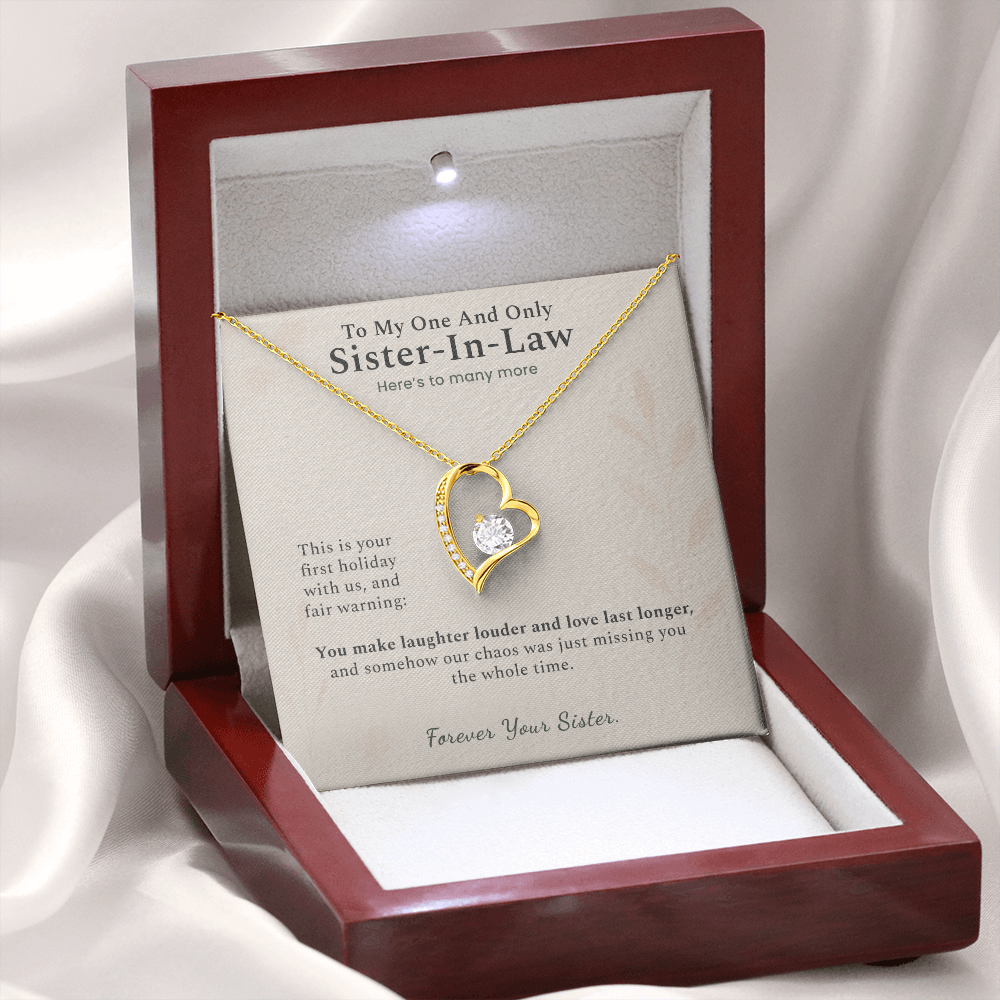 Sister In Law Necklace Wedding Gift From His Sister | Message Card | Heart Pendant Keepsake