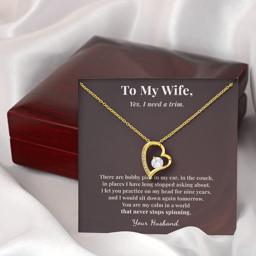 Hairstylist Wife Necklace Birthday Gift From Husband | Message Card | Heart Pendant Keepsake
