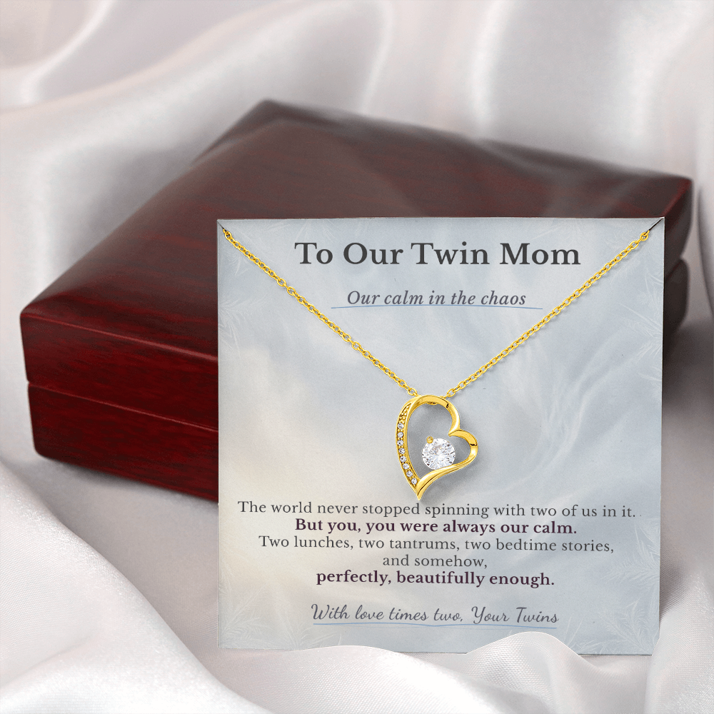 Gift For Twin Mom From Husband | Message Card | Heart Pendant Anniversary Love
