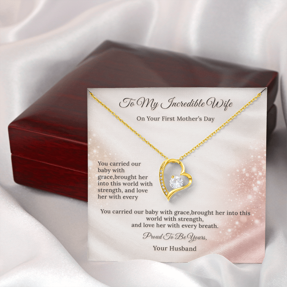 Forever Love Necklace for Wife First Mothers Day Gift | Message Card | Romantic