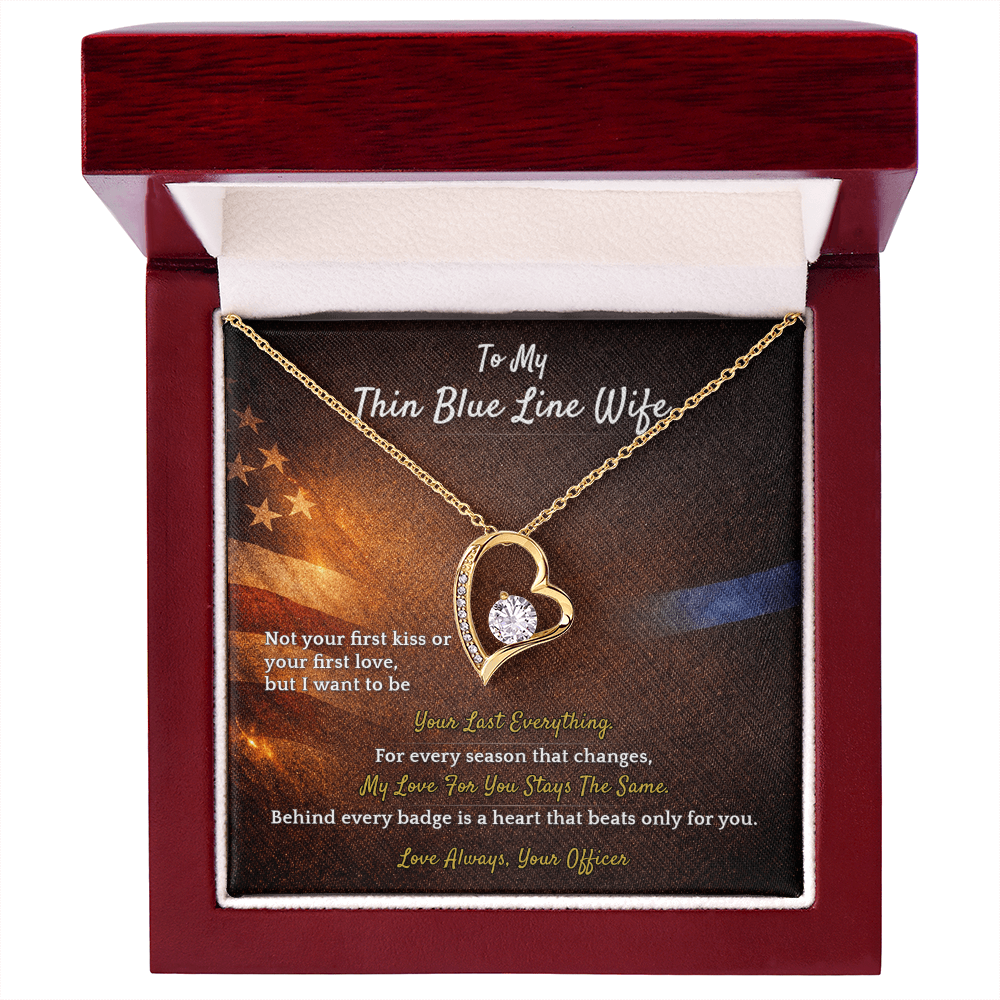 Forever Love Necklace for Police Wife Homecoming Gift | Message Card | Deployment