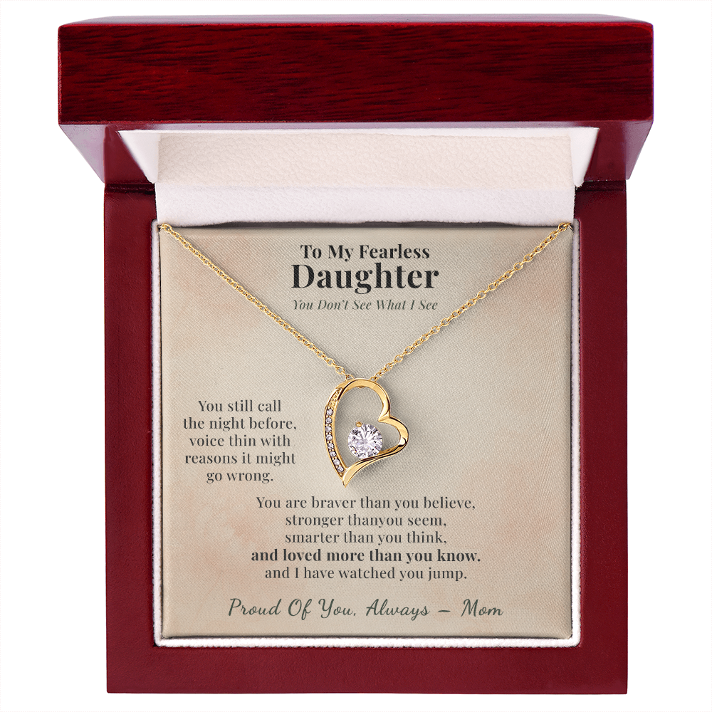 Adult Daughter Necklace Encouragement Gift From Mom | Message Card | Heart Pendant Keepsake