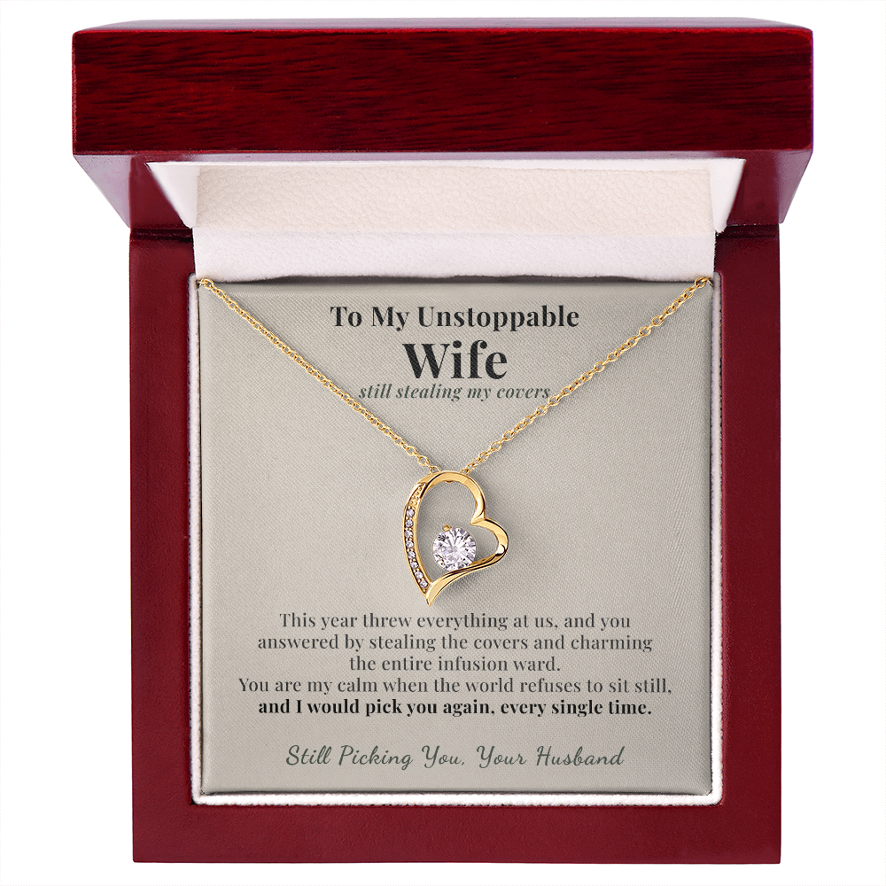 Breast Cancer Survivor Wife Necklace Encouragement Gift From Husband | Message Card | Heart Pendant