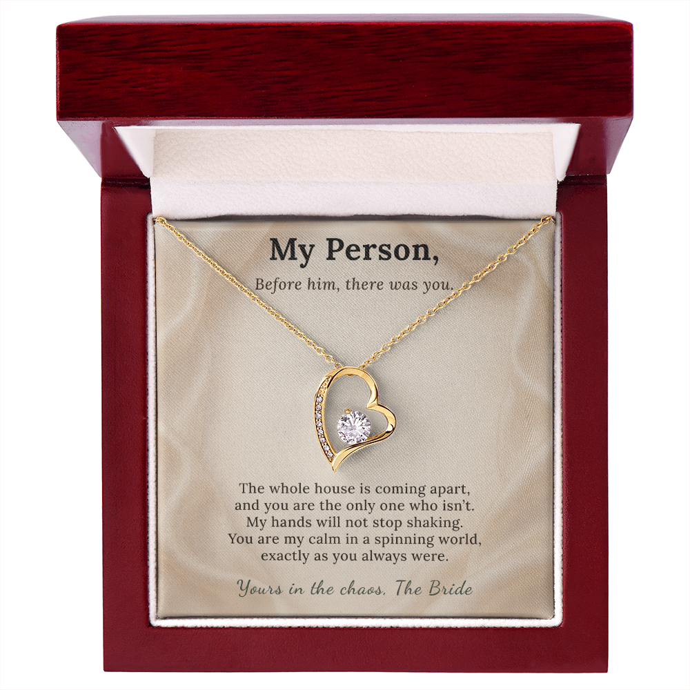 Best Friend Necklace Wedding Day Gift From Bride | Message Card | Heart Pendant Keepsake