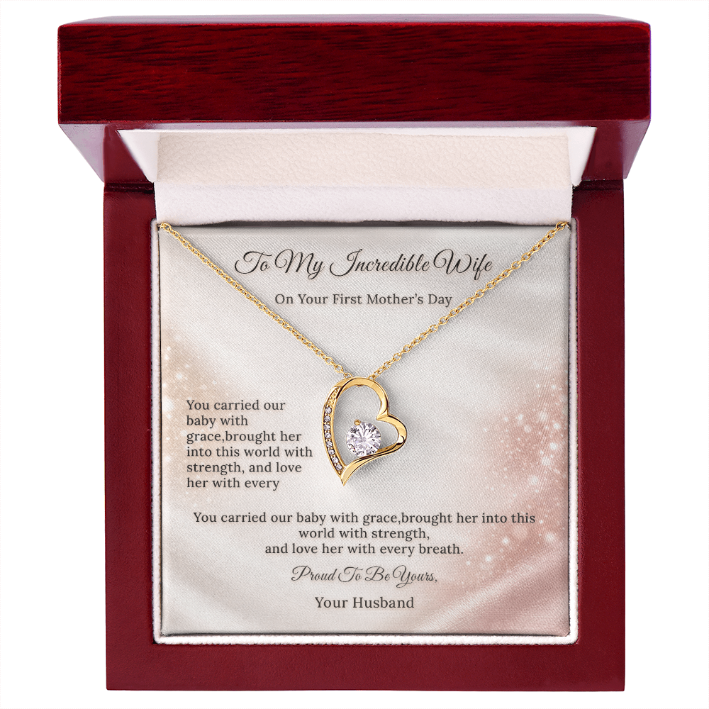 Forever Love Necklace for Wife First Mothers Day Gift | Message Card | Romantic