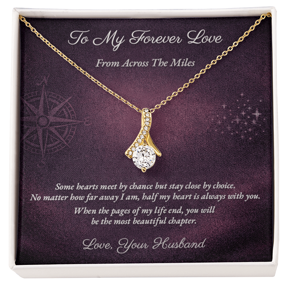 Alluring Beauty Necklace for Military Wife Gift | Message Card | Elegant Pendant Jewelry