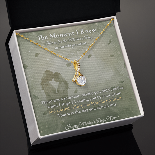 Stepmom Necklace Birthday Gift | Message Card | Elegant Crystal Pendant From Stepchild