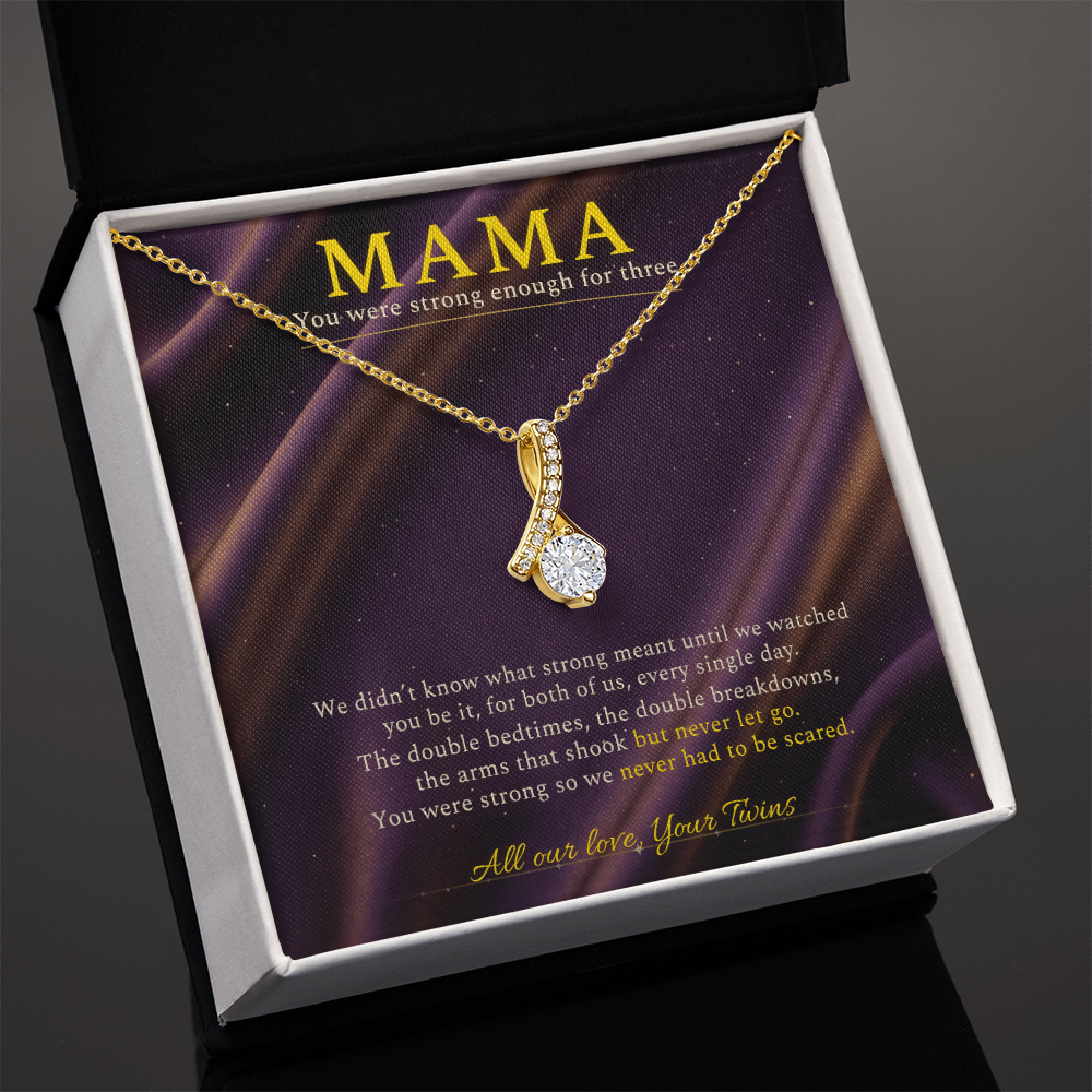 Expecting Twin Mom Necklace Gift | Message Card | Elegant Pendant Appreciation