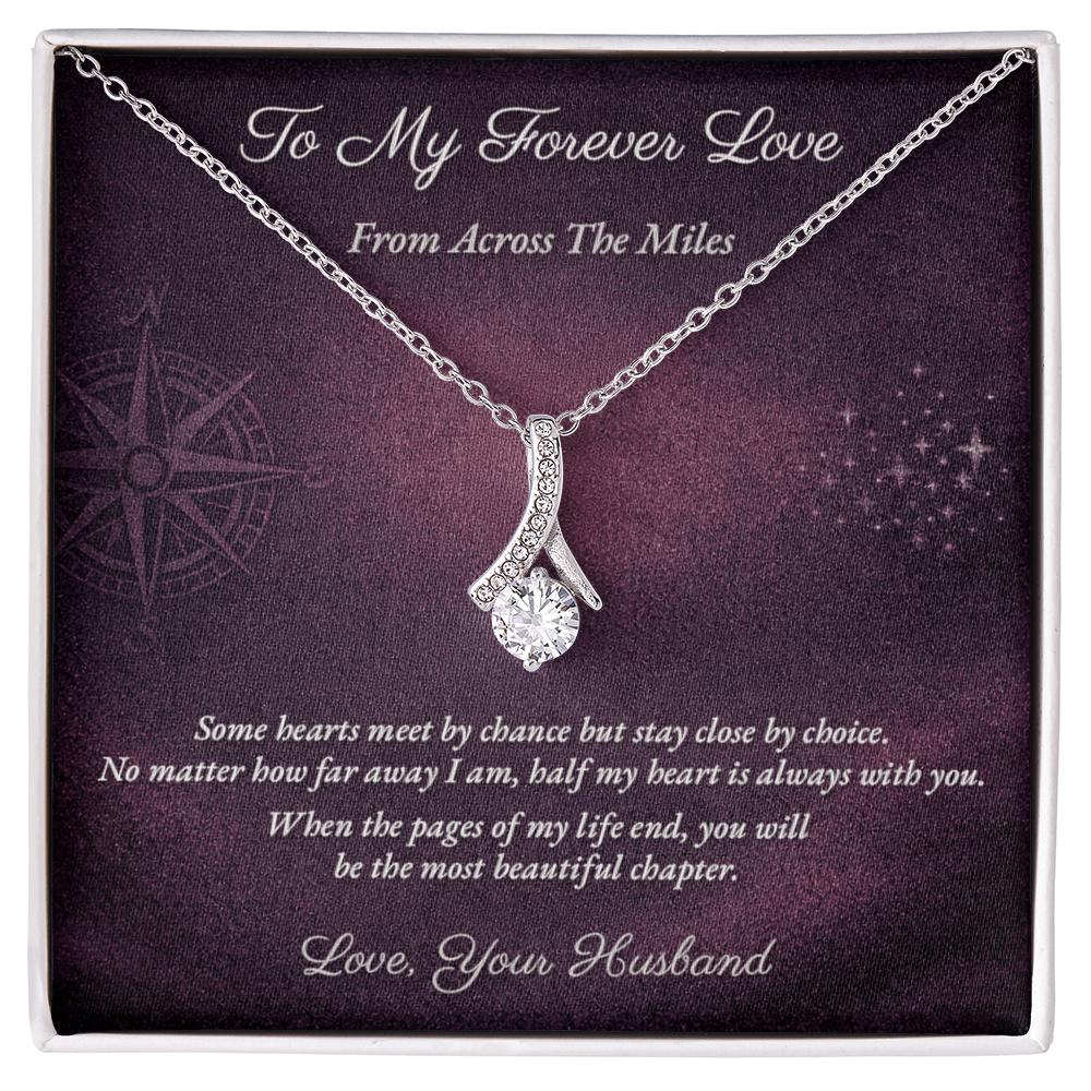 Alluring Beauty Necklace for Military Wife Gift | Message Card | Elegant Pendant Jewelry