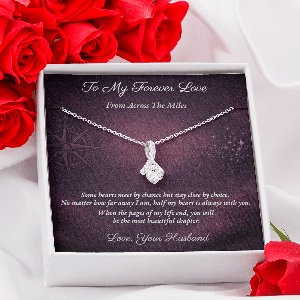 Alluring Beauty Necklace for Military Wife Gift | Message Card | Elegant Pendant Jewelry