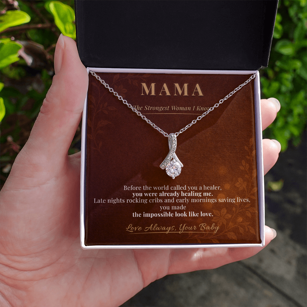Beautiful Nurse Mom Necklace Keepsake Gift | Message Card | Crystal Pendant